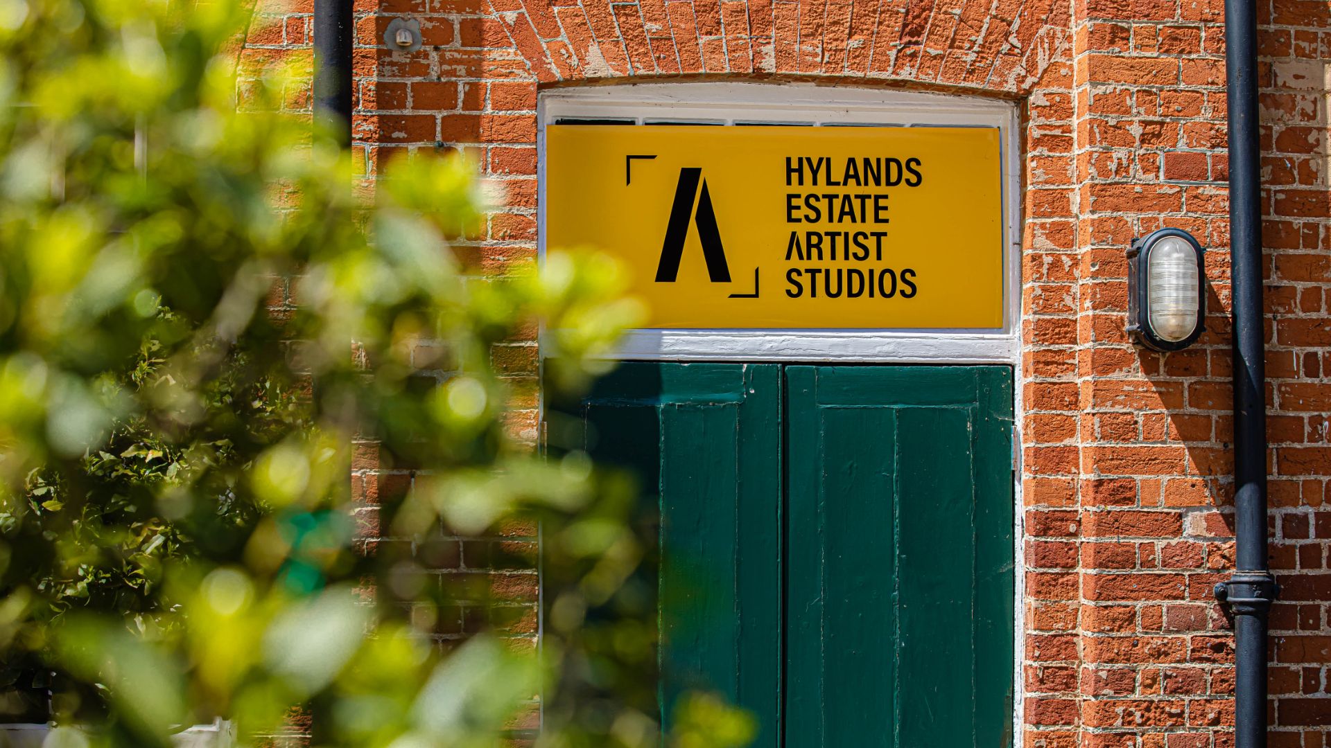 The door to the Hylands Estate Artist Studios. 