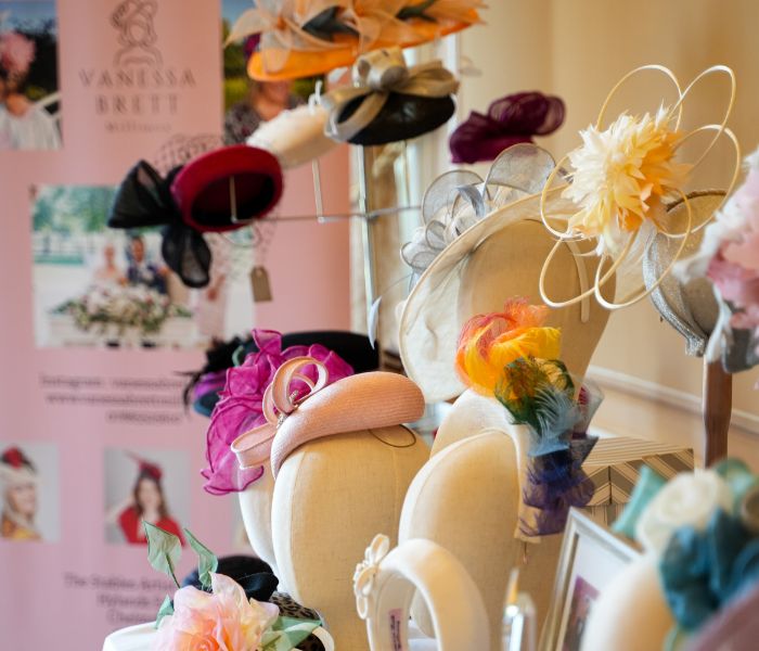 A display of fascinators. 